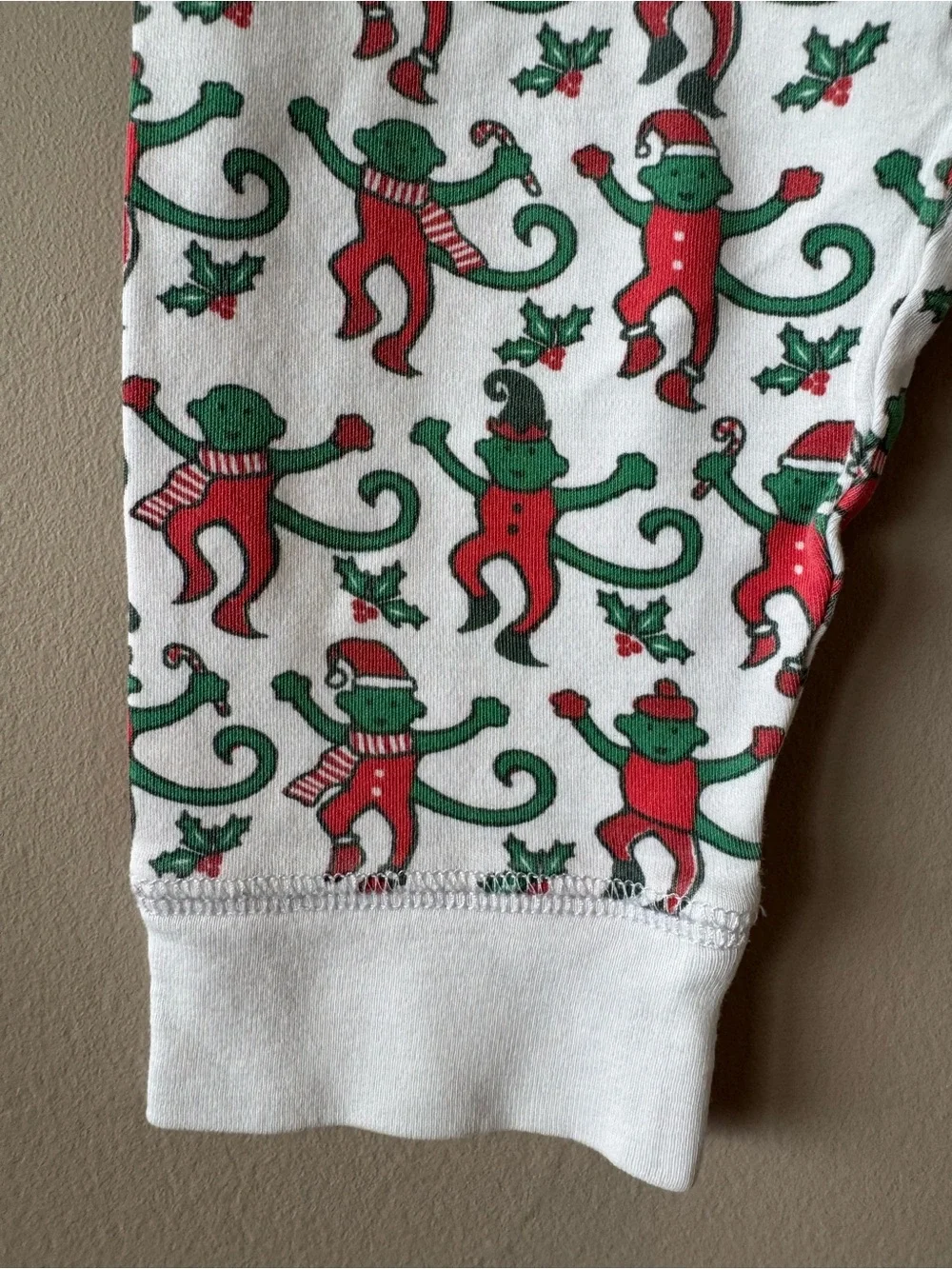 Roller Rabbit Kids Monkey Christmas Holiday Print Pajamas Bottoms Only 10 Years